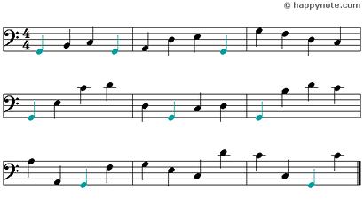 Color Note - 12 Music Notes in Alphabetical notation
