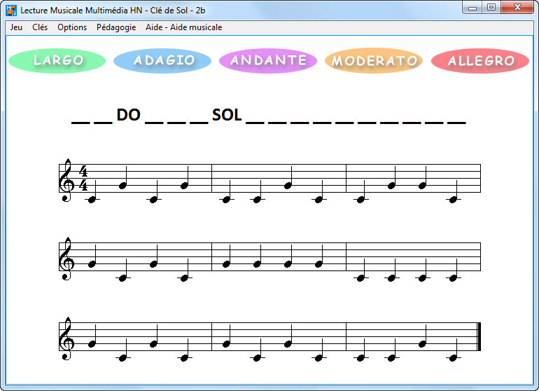 lecture musicale multimédia clé de sol 2 notes syllabique B