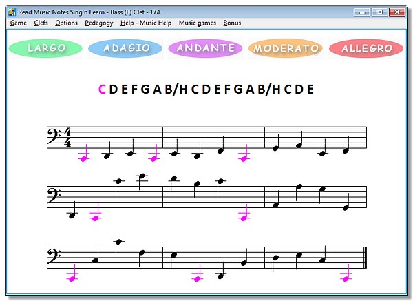read music notes bass clef