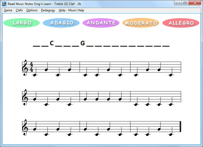 2 music notes C and G without color in treble clef
