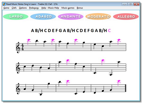 read music notes treble clef
