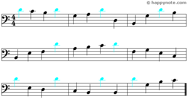 10a - Learn to read music notes in F (Bass) Clef in Alphabetical notation : A B C...