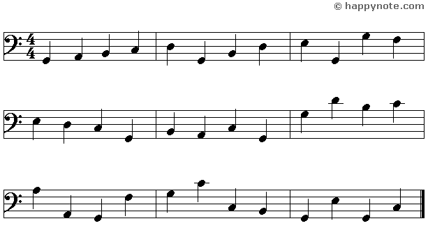 12b - Learn to read music notes in FA (Bass) Clef in Syllabic notation : DO RE MI...