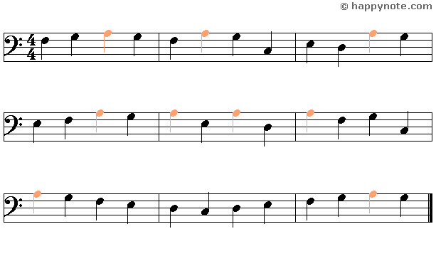 6a - Learn to read music notes in FA (Bass) Clef in Syllabic notation : DO RE MI...