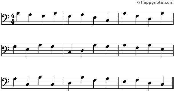 6b - Learn to read music notes in FA (Bass) Clef in Syllabic notation : DO RE MI...