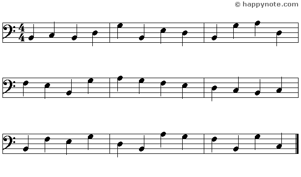 7b - Learn to read music notes in F (Bass) Clef in Alphabetical notation : A B C...