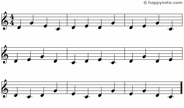 4b - Learn to read music notes in SOL (Treble) Clef in Syllabic notation : DO RE MI...