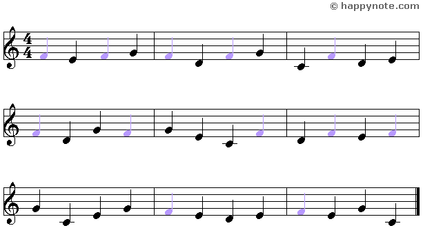 5a - Learn to read music notes in SOL (Treble) Clef in Syllabic notation : DO RE MI...