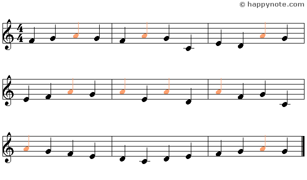 6a - Learn to read music notes in G (Treble) Clef in Alphabetical notation : A B C... 