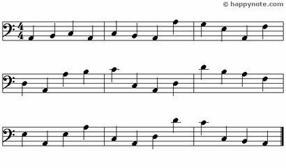 Black Note - 11 Music Notes in Alphabetical notation