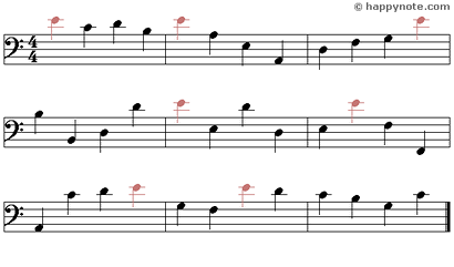 Color Note - 14 Music Notes in Alphabetical notation