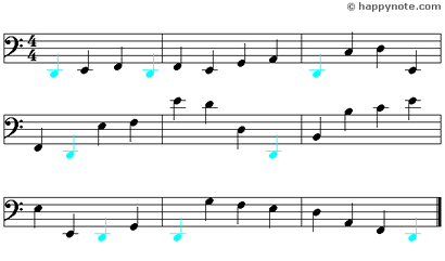 Color Note - 16 Music Notes in Alphabetical notation