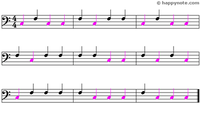 Color Note - 2 Music Notes in Alphabetical notation