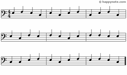 Black Note - 3 Music Notes in Alphabetical notation