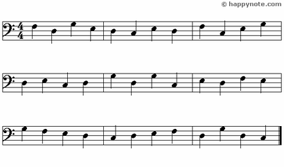 Black Note - 5 Music Notes in Alphabetical notation