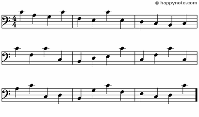 Black Note - 8 Music Notes in Alphabetical notation