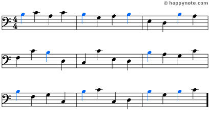 Color Note - 9 Music Notes in Alphabetical notation