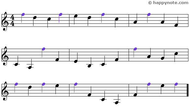 13a - Learn to read music notes in G (Treble) Clef in Alphabetical notation : C D E...