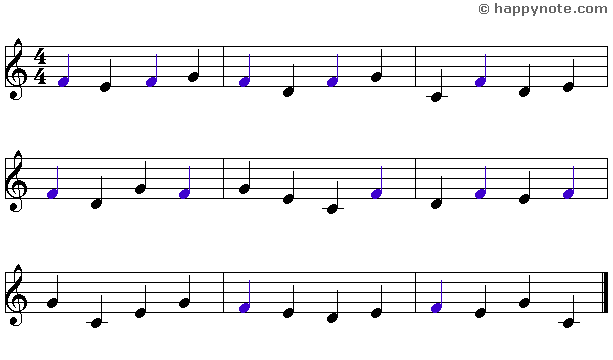 5a - Learn to read music notes in SOL (Treble) Clef in Syllabic notation : DO RE MI...