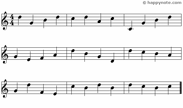 9B - Learn to read music notes in G (Treble) Clef in Alphabetical notation : C D E...