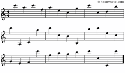 Black Note - 17 Music Notes in Syllabic notation