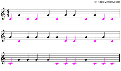 Color Note - 2 Music Notes in Syllabic notation