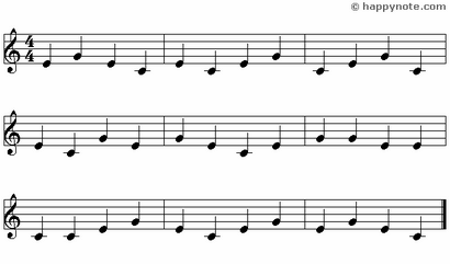 Black Note - 3 Music Notes in Syllabic notation