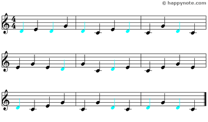 Color Note - 4 Music Notes in Syllabic notation