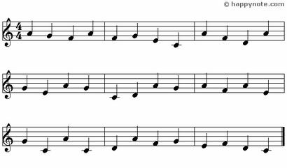 Black Note - 6 Music Notes in Syllabic notation