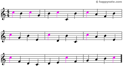 Color Note - 8 Music Notes in Syllabic notation