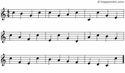 Black Note - 8 Music Notes in Syllabic notation